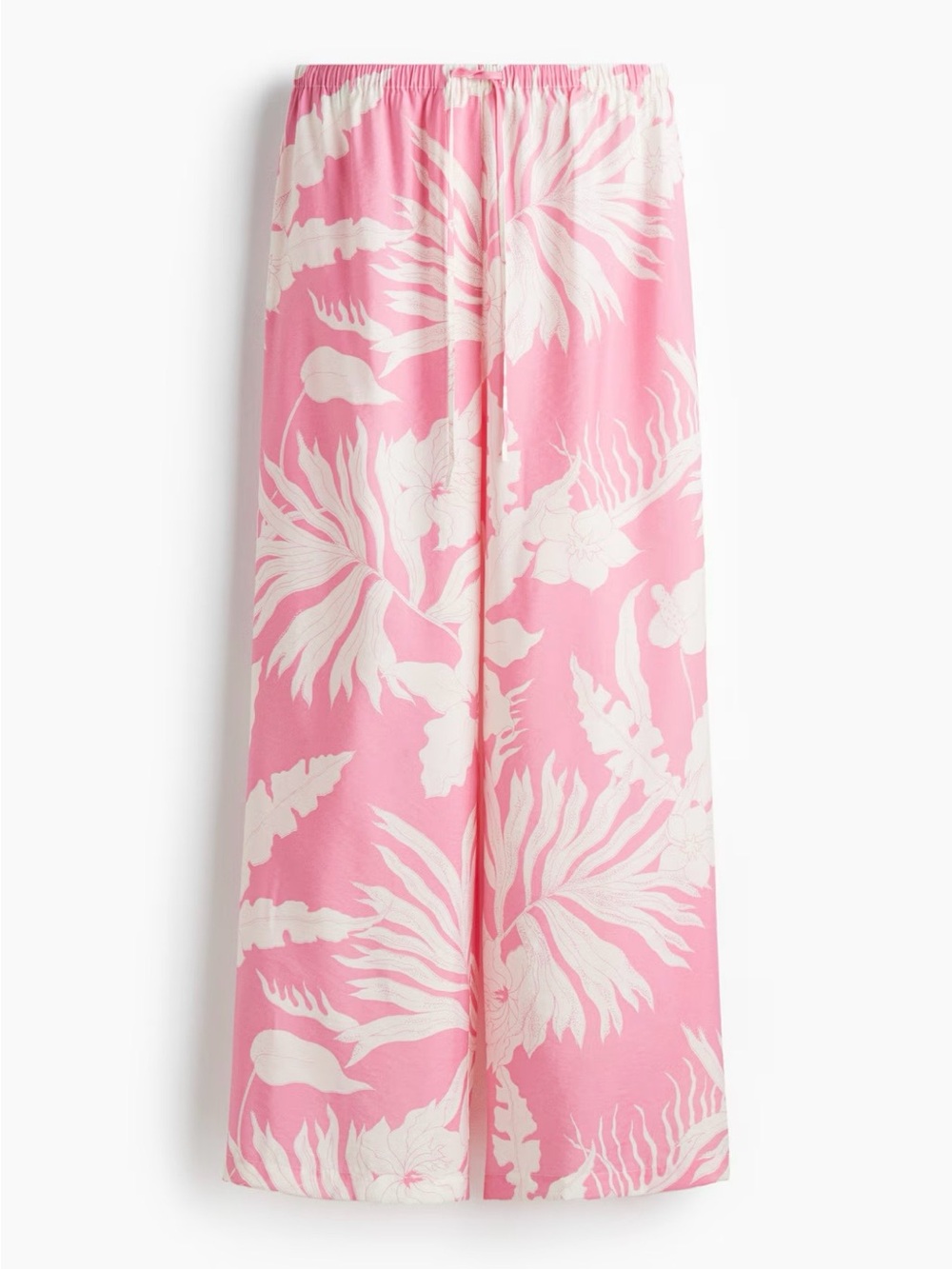 H&M Women's Pink Floral Wide-Leg Lounge Pants